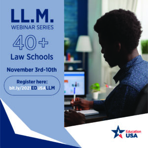 LL.M. Webinar Series. 40+ Law Schools. November 3rd-10th. Register at bit.ly/2021EDUSALLM