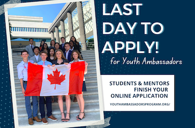 Last day to apply for youth ambassadors program is February 25 2022